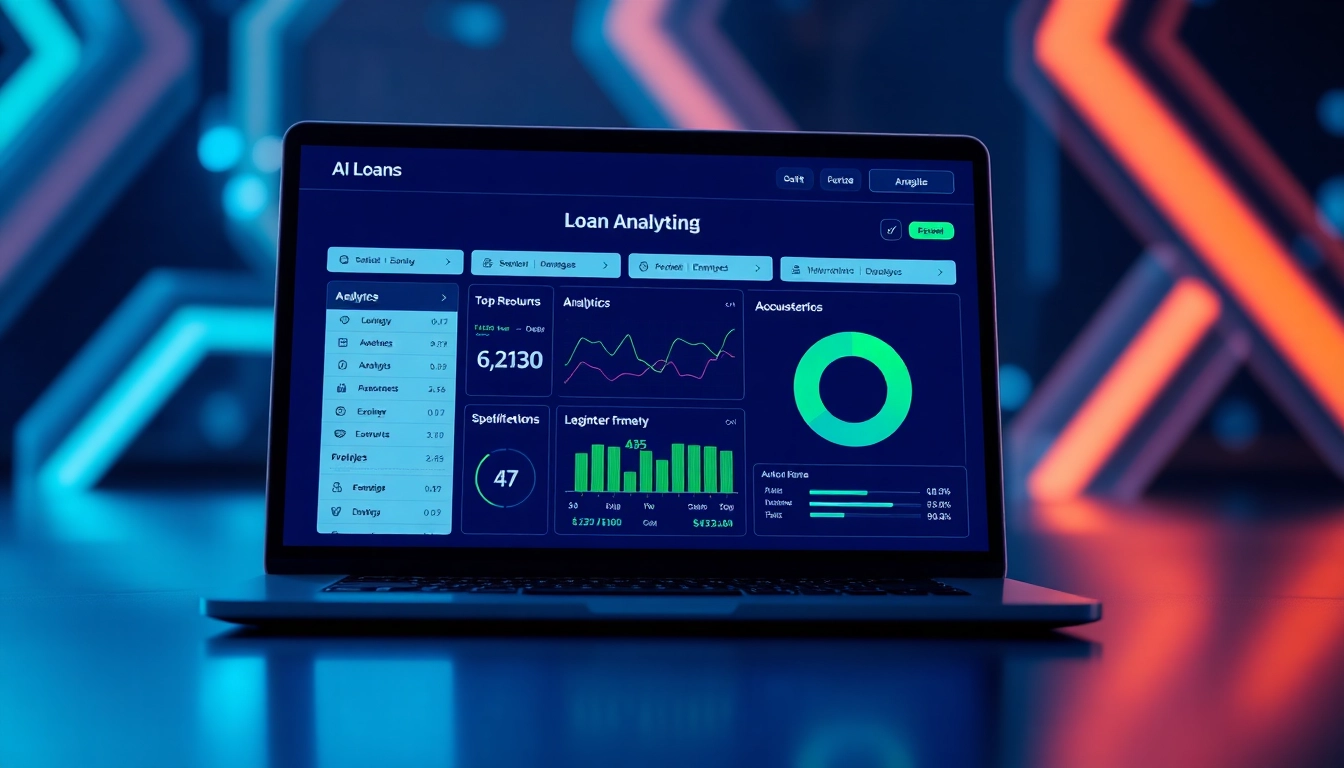 Visualize the mortgage process with AI through a modern loan application interface featuring advanced analytics and technology.