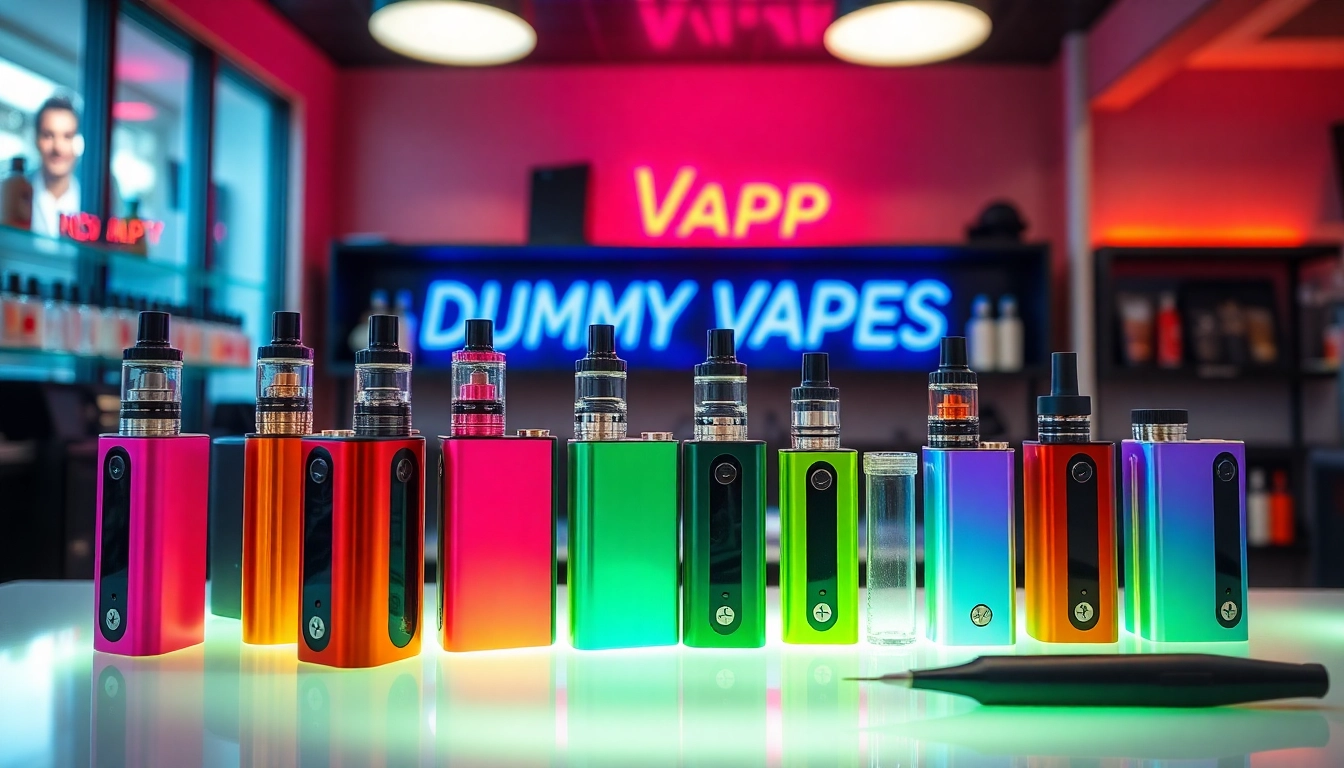 Discover Dummy Vapes near me at a vibrant vape shop showcasing stylish and colorful disposable vape devices.