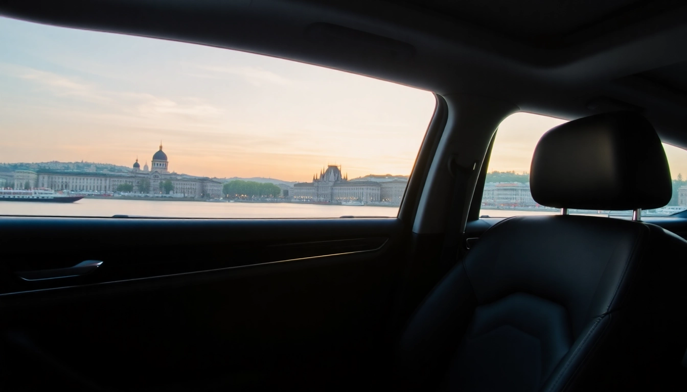 Experience the luxury private car service Budapest with a sleek interior and scenic views.