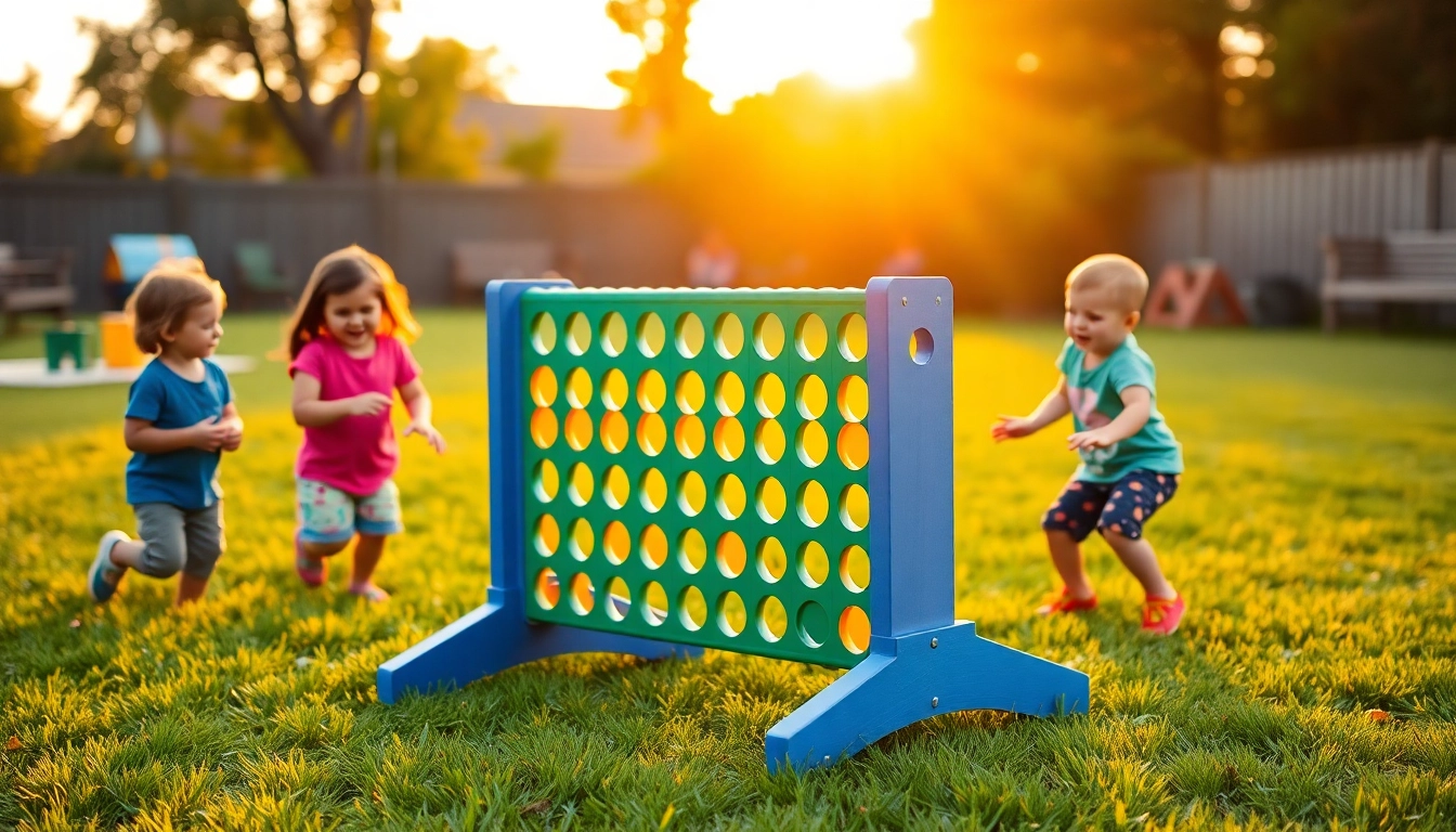 Engage in a fun Connect Four Yard Game with family and friends on sunny grass.