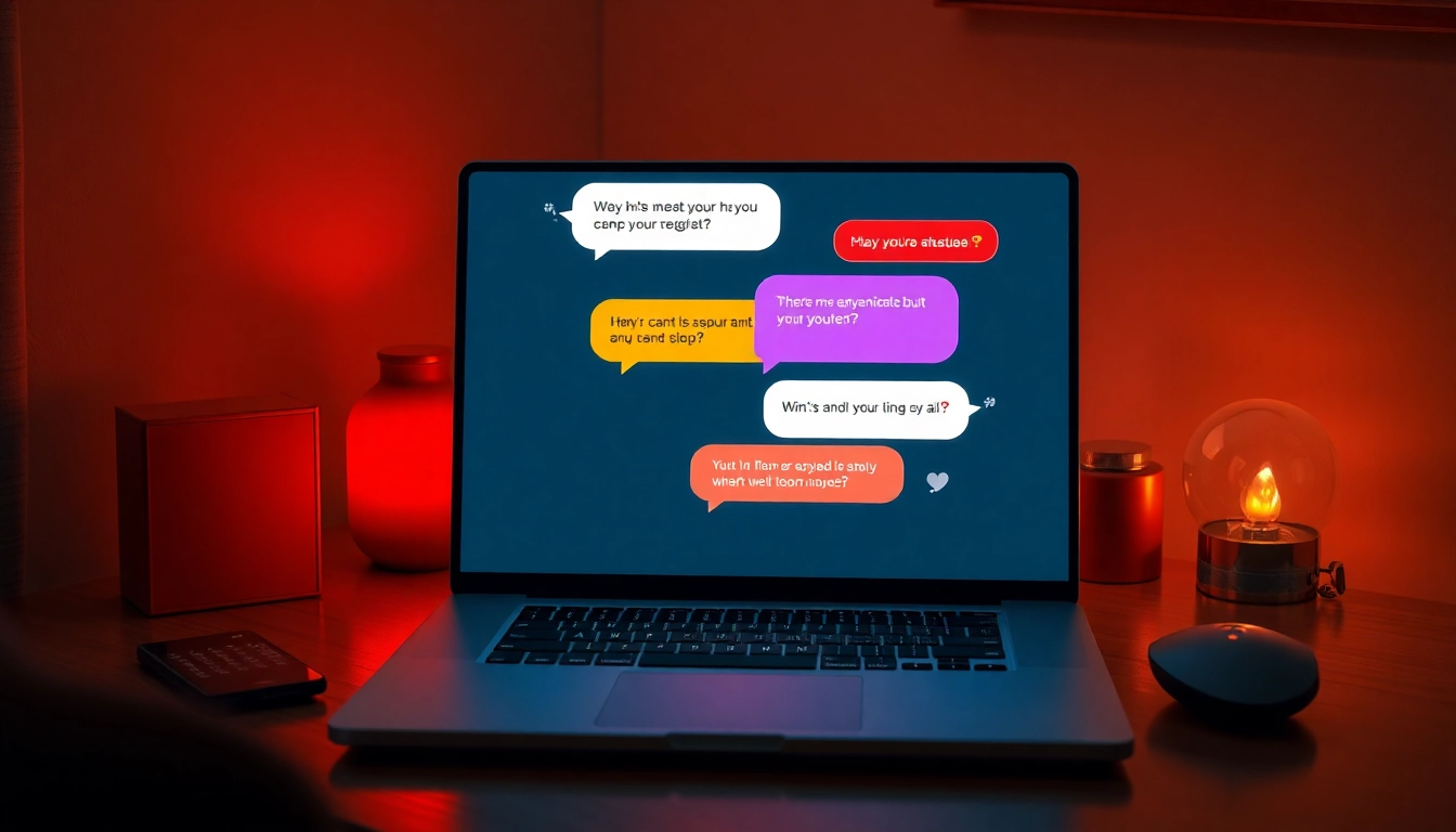 Engaging character ai +18 interactive chatbot interface amid warm lighting.
