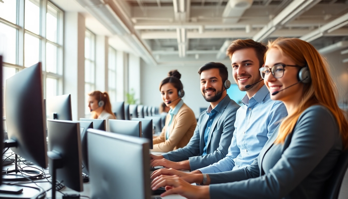 Enhance your business with Outsource Call Center Services through a professional team in action.