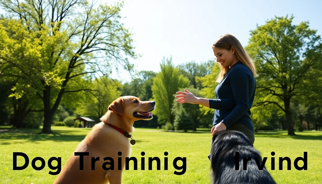 Training session showcasing effective Dog Training Irvine techniques with a focused trainer and dog.