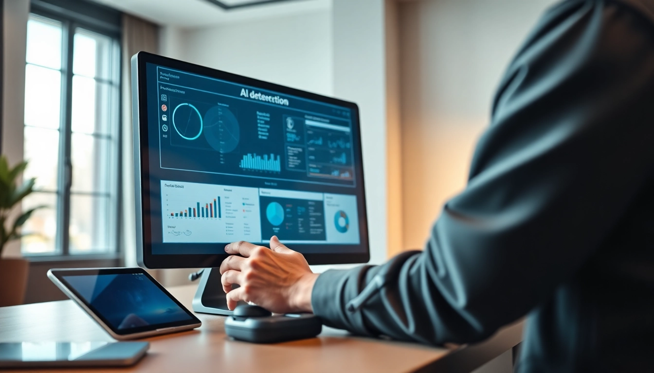 Analyze content with the ai detection tool featured on a sleek computer interface.