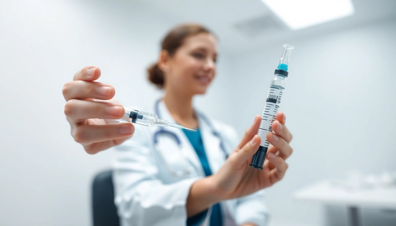 Healthcare provider administering Injectable Weight Loss treatment in a medical setting