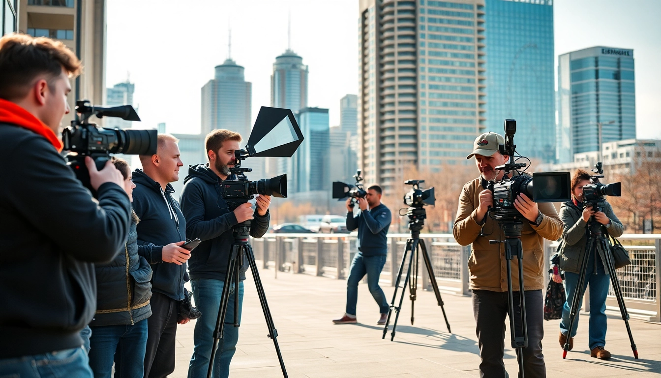 Engaging video production in Edmonton showcasing a professional team capturing dynamic content.