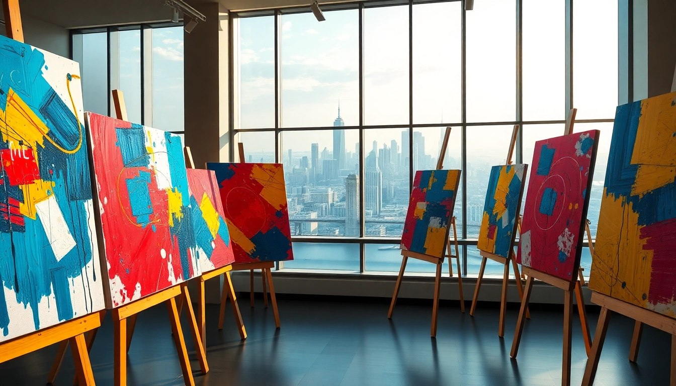 Visitors enjoying innovative artworks at in lieu gallery in a vibrant contemporary art scene.