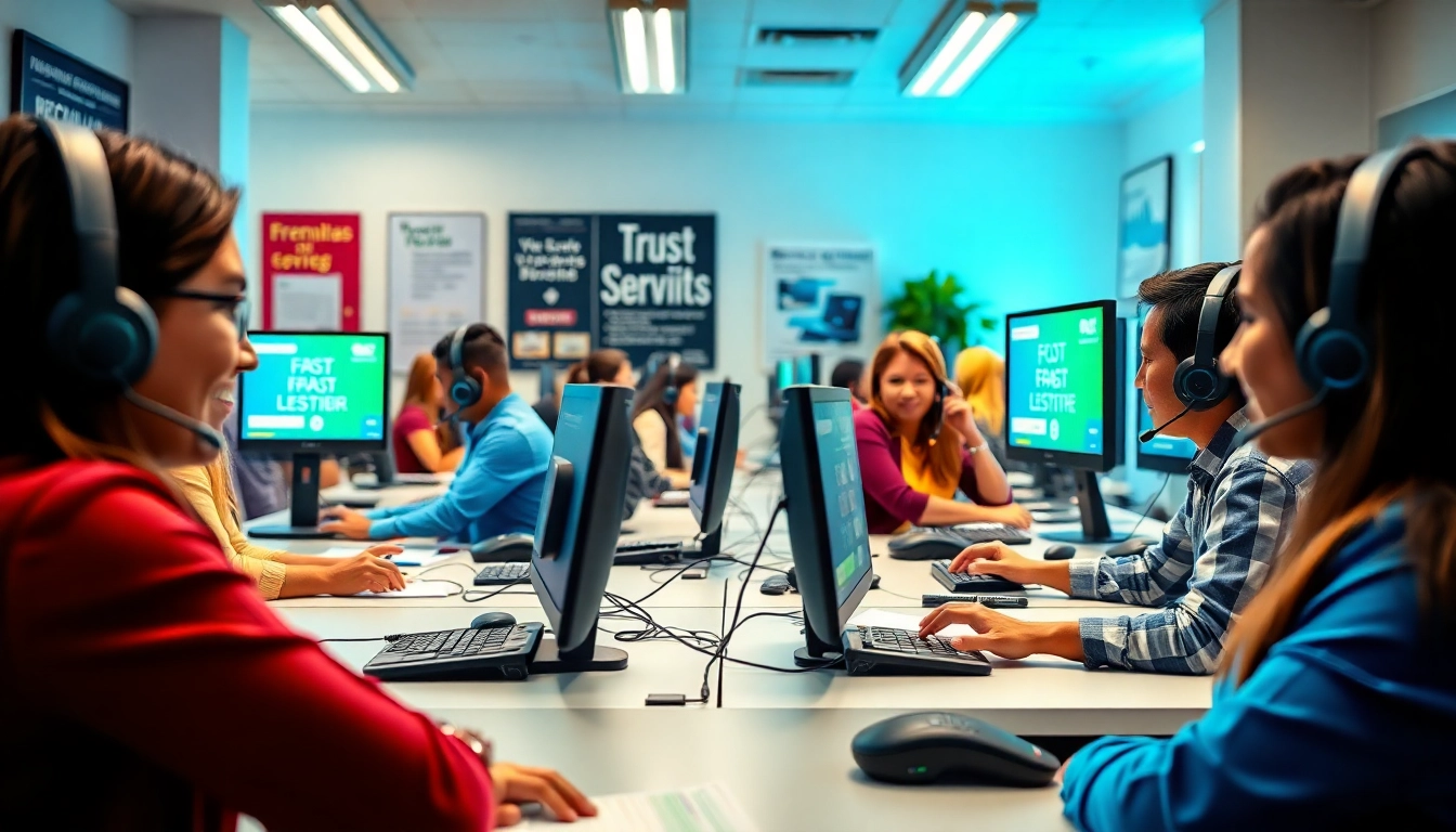 Engaged employees at a call center in Tijuana providing support in a professional environment.