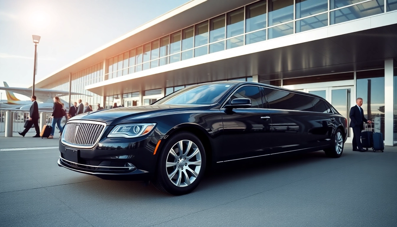 Offering premium airport limo Vancouver service with a luxury vehicle in front of the terminal.