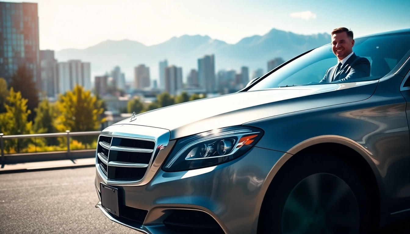 Experience premium car service vancouver bc with a luxury vehicle in an urban setting.