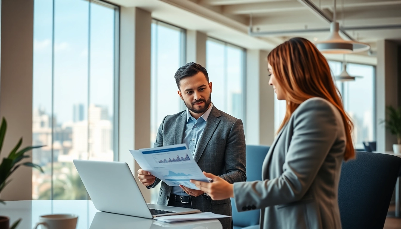 Buy my property fast consultation with a real estate agent in a bright office.