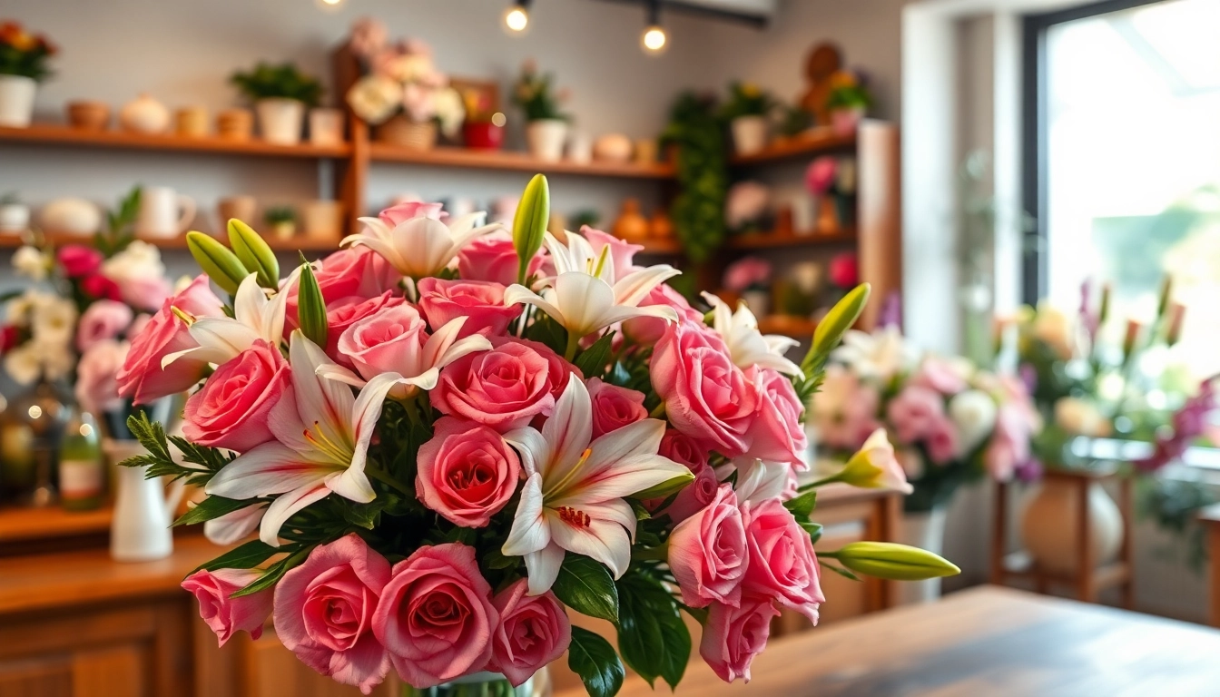 Bright floral arrangement showcasing Flower Delivery Diamond Creek offerings in a welcoming florist environment.