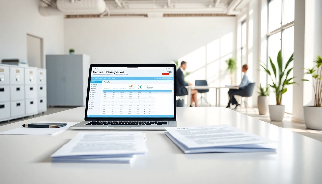 Showcasing QSM document clearing services in a professional office environment, highlighting organized processes.