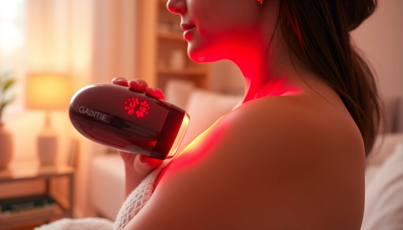 Engage with red light therapy for thebody, showcasing a device in a calming therapy session.